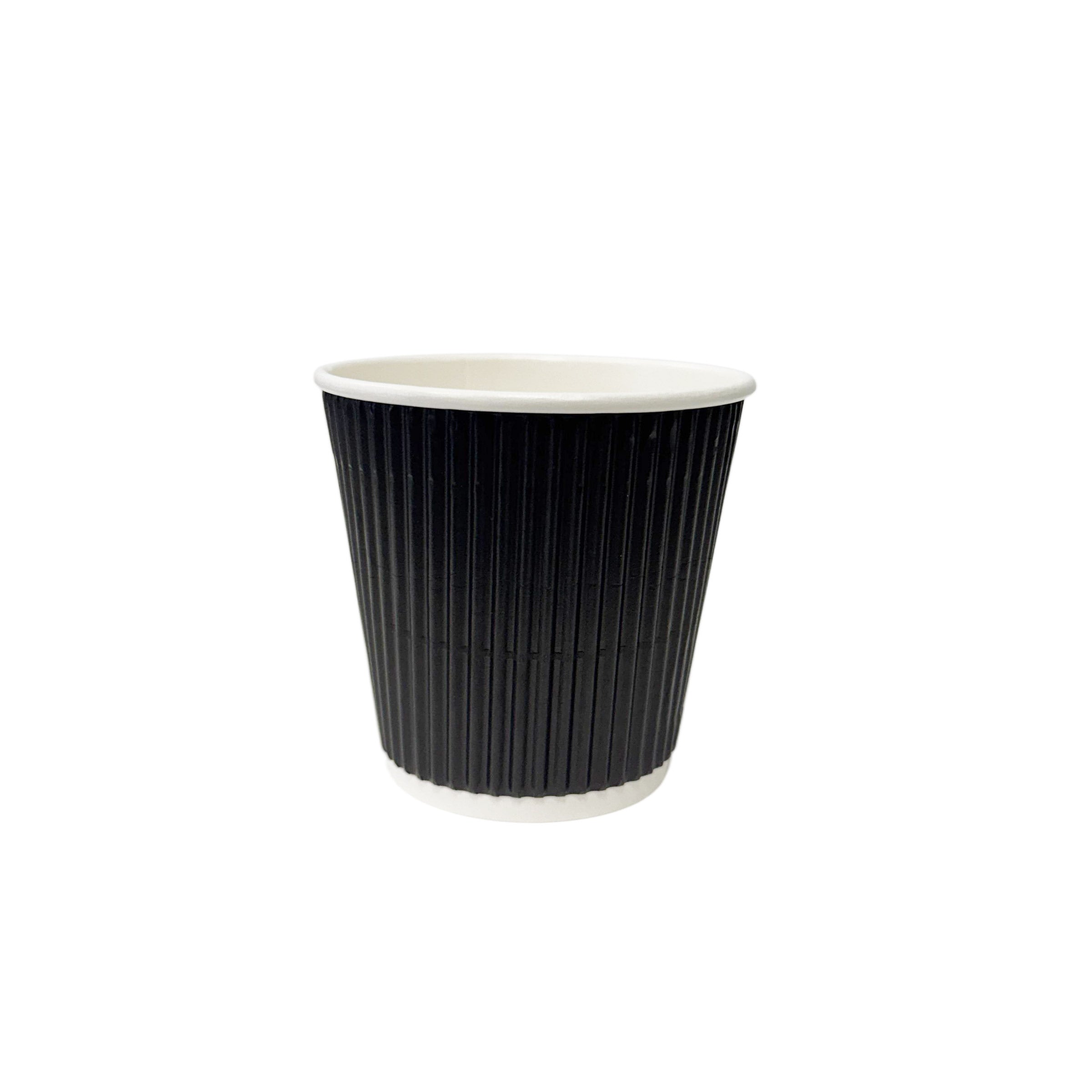 RW08UNIB-ECO 8oz 90mm Ripple Wall Aqueous Truly Eco Cup Black 500pcs ...