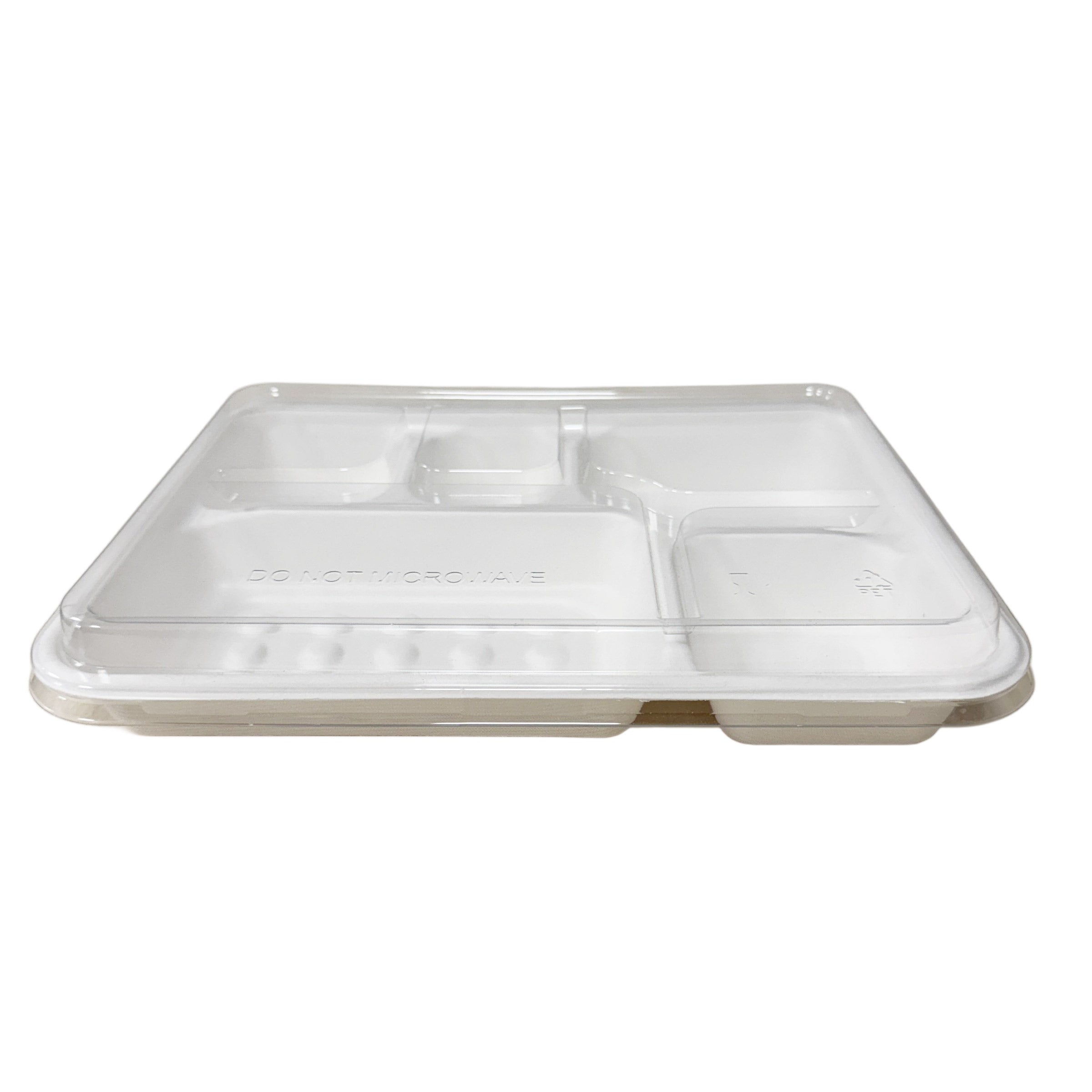 RPET Lid for 5-Compartment Deep Meal Tray 200pcs