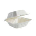 15x15x8cm/6x6" White Sugarcane Clamshell 500pcs