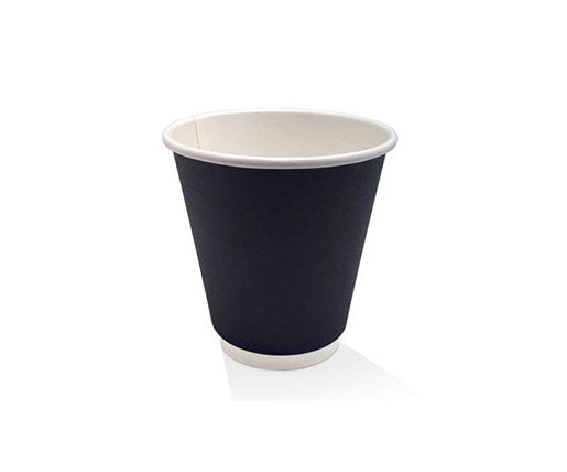 PE Coated Black Double Wall Paper Cup 8oz 90mm