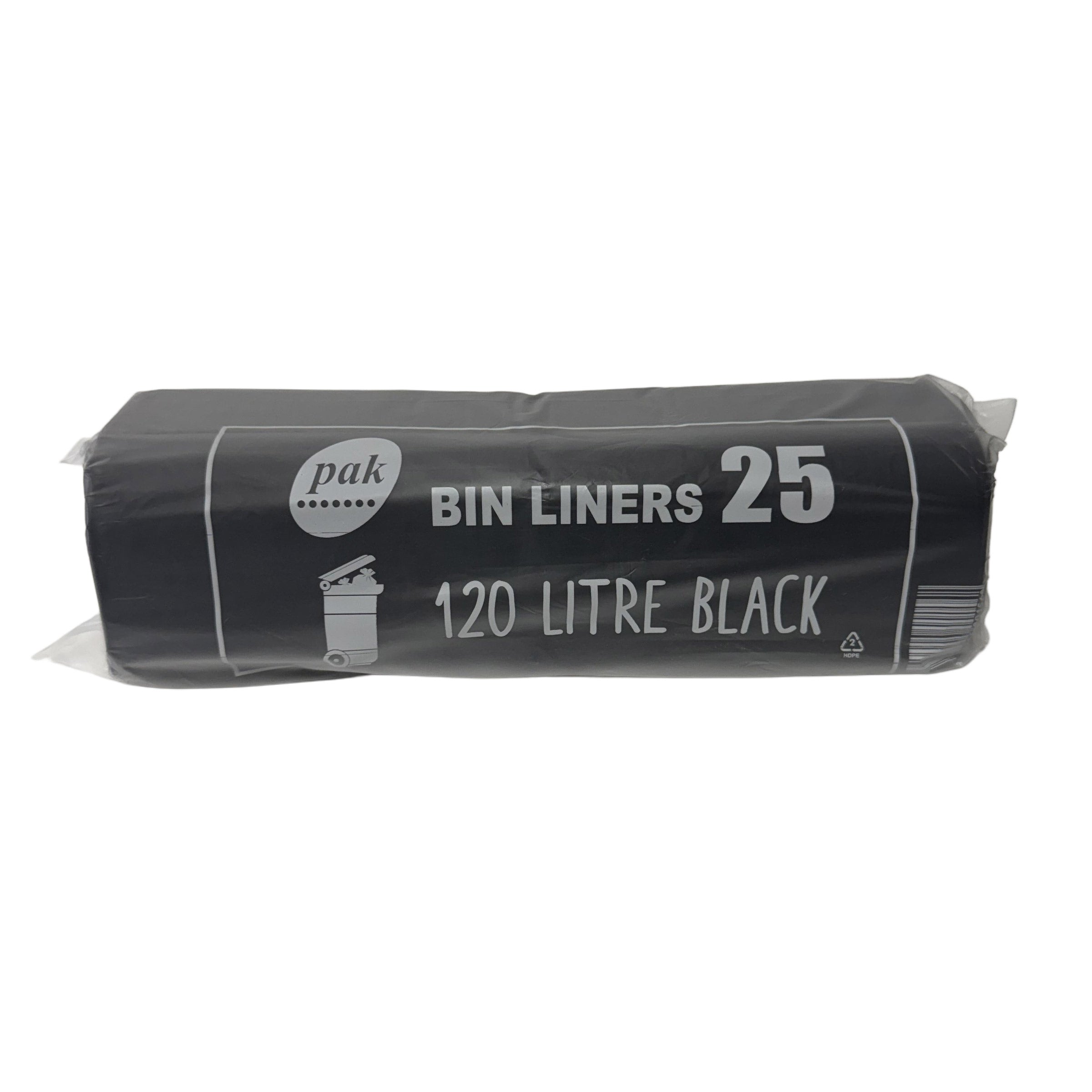 120L Pak Bin Liners Black 250pcs