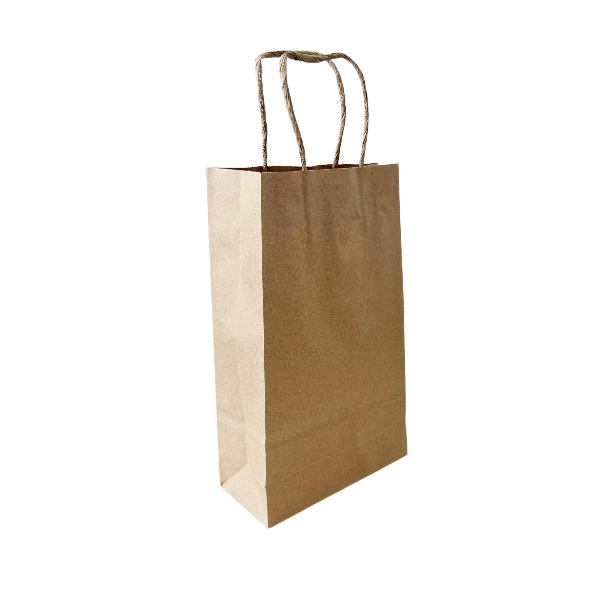 160x265x70mm Twisted Handle Kraft Gift Bag 500pcs
