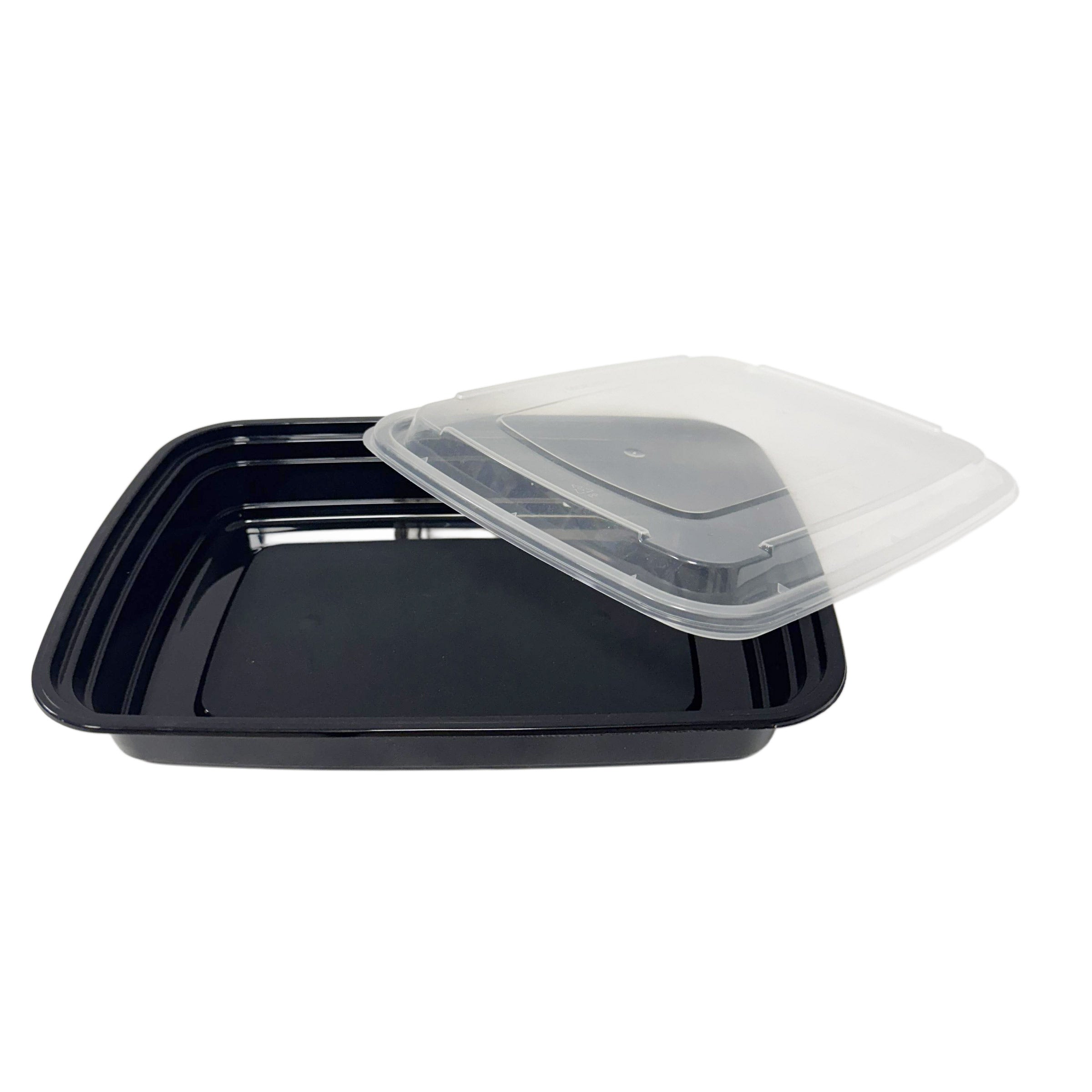 58oz Black Rect Container