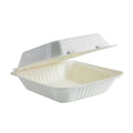 22x22x8cm/8x8x3" White Sugarcane Clamshell 200pcs