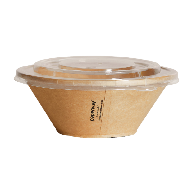 PP Lid to Suit 1050ml Deluxa Kraft Bowl 300pcs