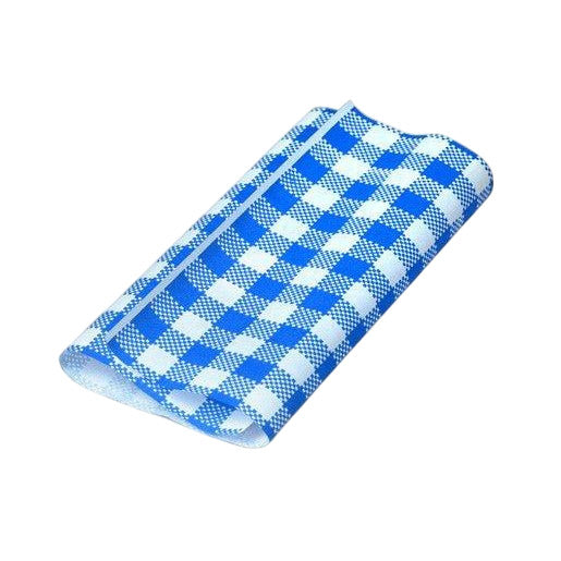 Greaseproof Paper Gingham Blue 190x300mm 200pcs