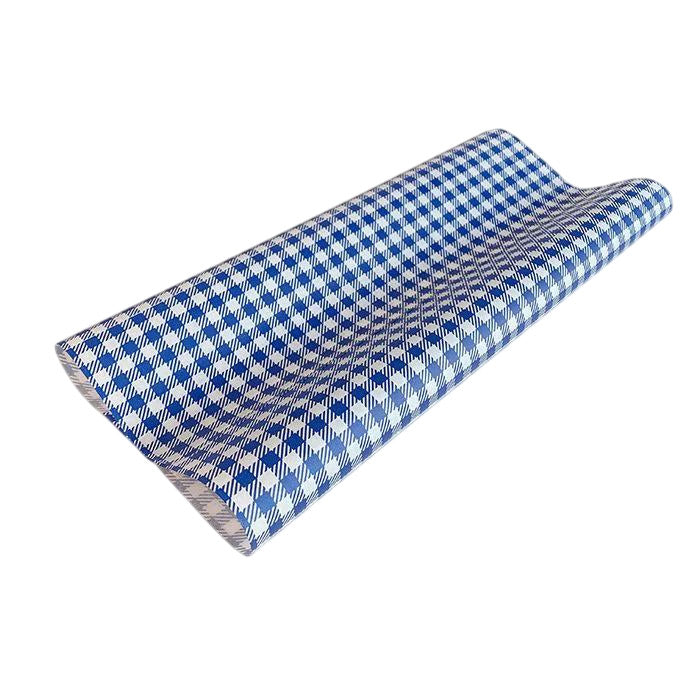 Greaseproof Paper Gingham Blue Large 400x330mm 200pcs