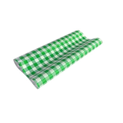 Greaseproof Paper Gingham Green Half 190x150mm 400pcs