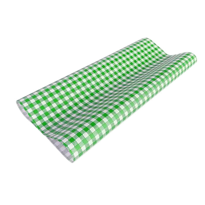 Greaseproof Paper Gingham Green Large 400x330mm 200pcs