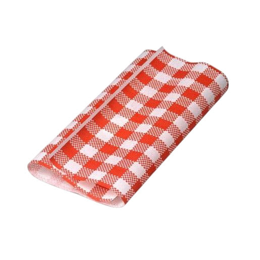 Greaseproof Paper Gingham Red 190x300mm 200pcs