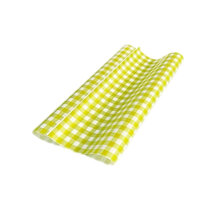 Greaseproof Paper Gingham Yellow 190x300mm 200pcs
