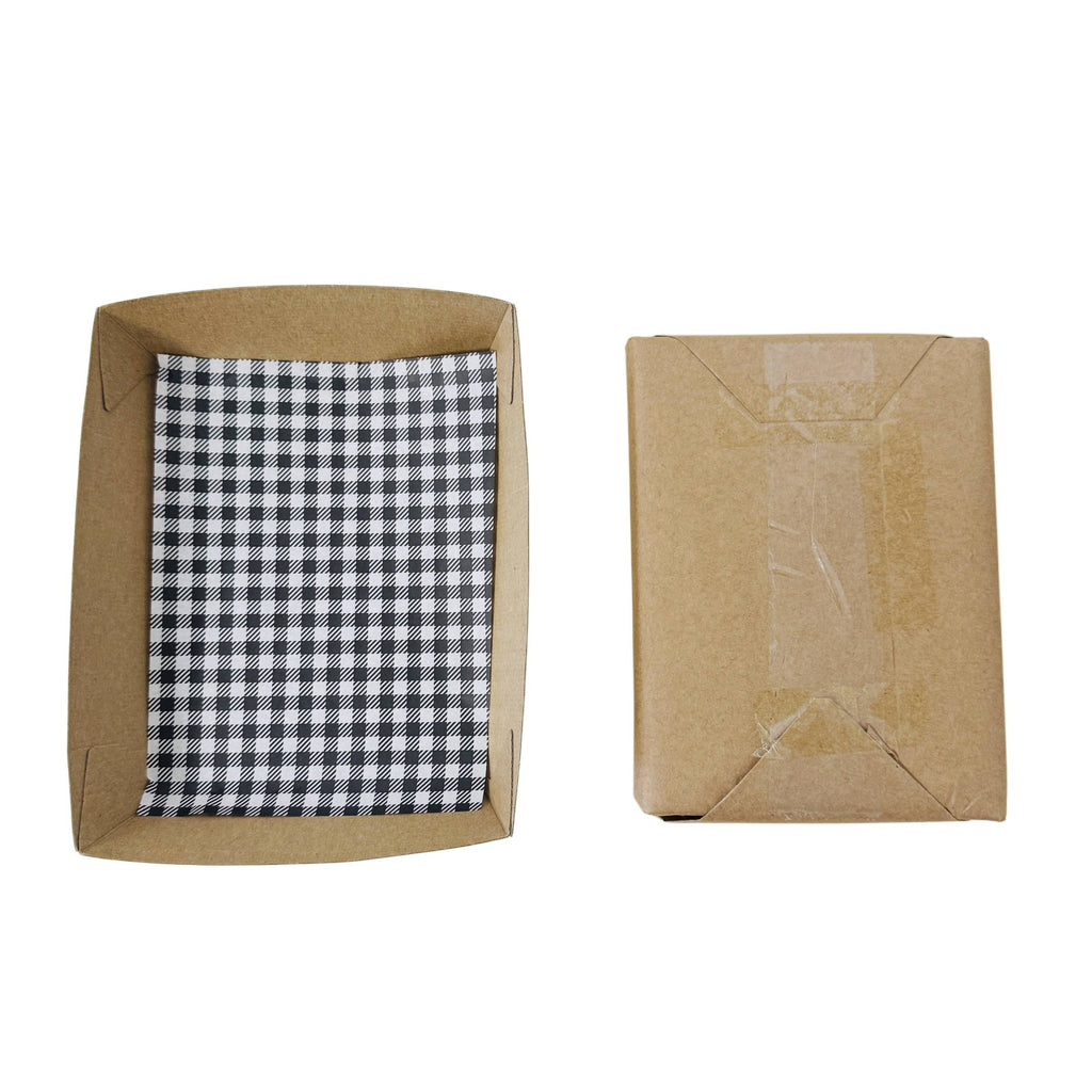 Greaseproof Paper Gingham Black Half 190x150mm 400pcs