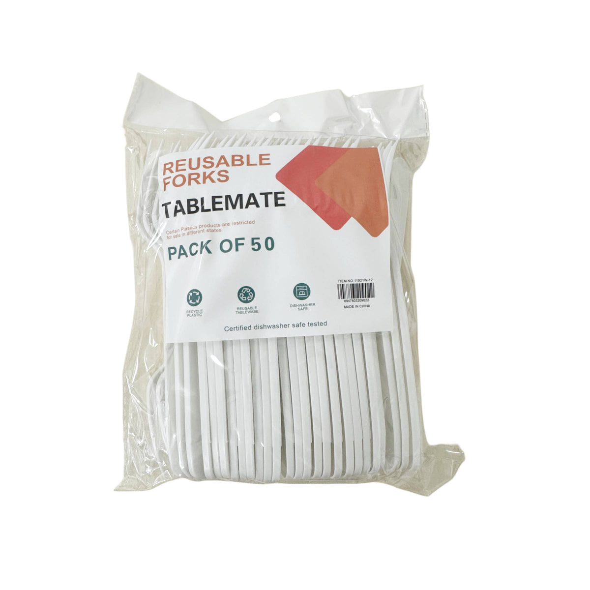 Heavy Duty Reusable Plastic fork 184mm 50pcs
