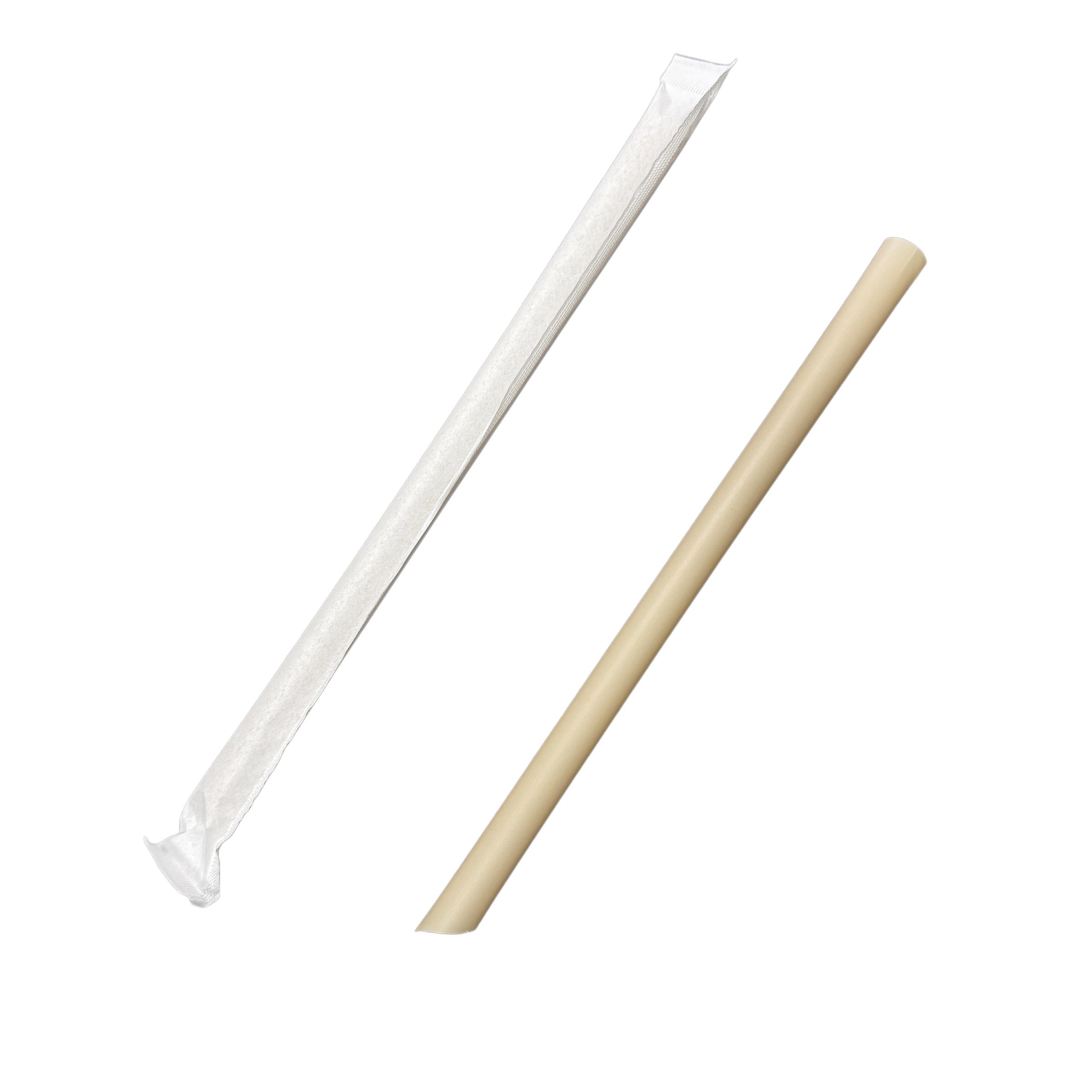 12x230mm Jumbo Bamboo Fiber Straw Slant Cut Individually Wrapped – Bio ...