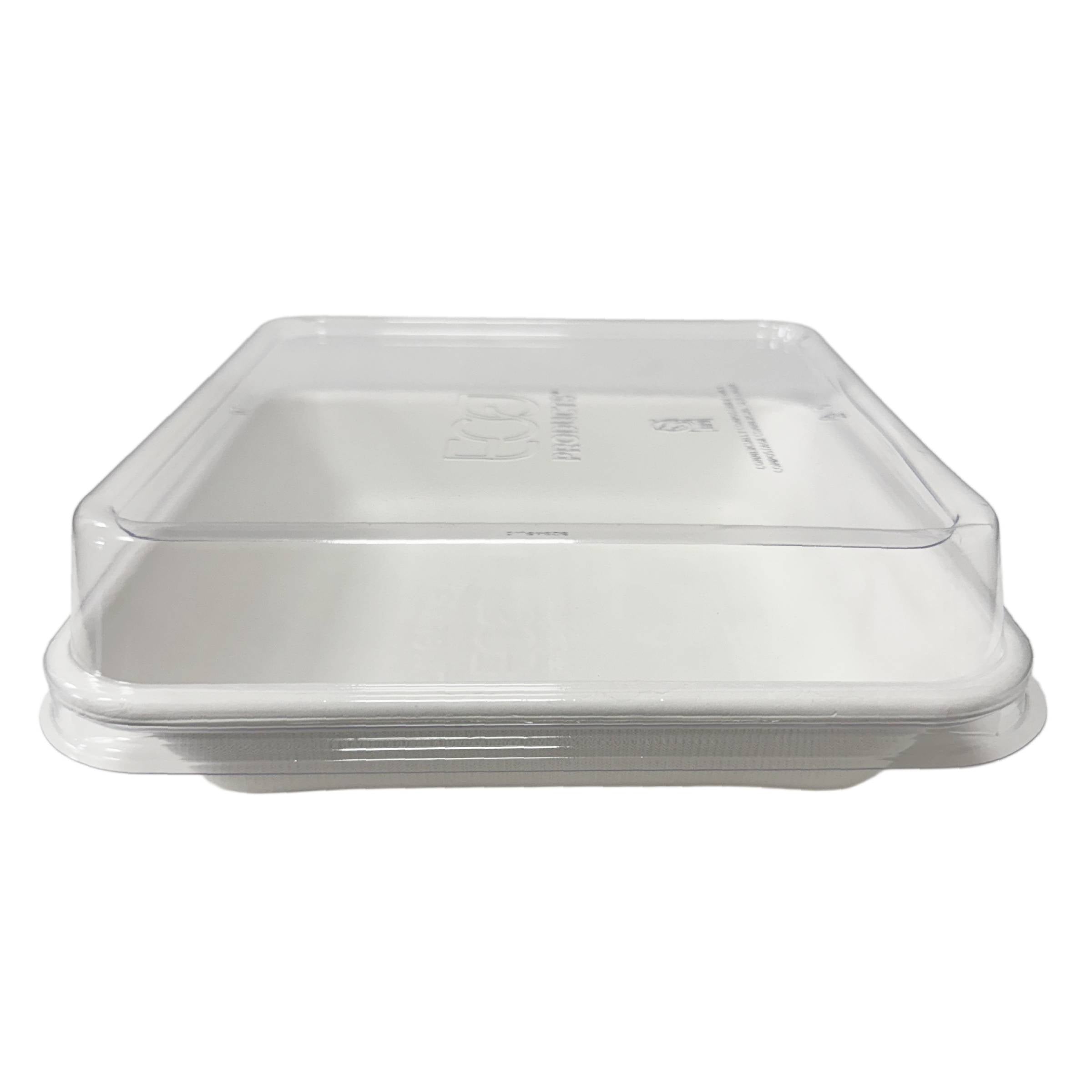 194x194x70mm Sugarcane Container W/ PLA Lid 200pcs