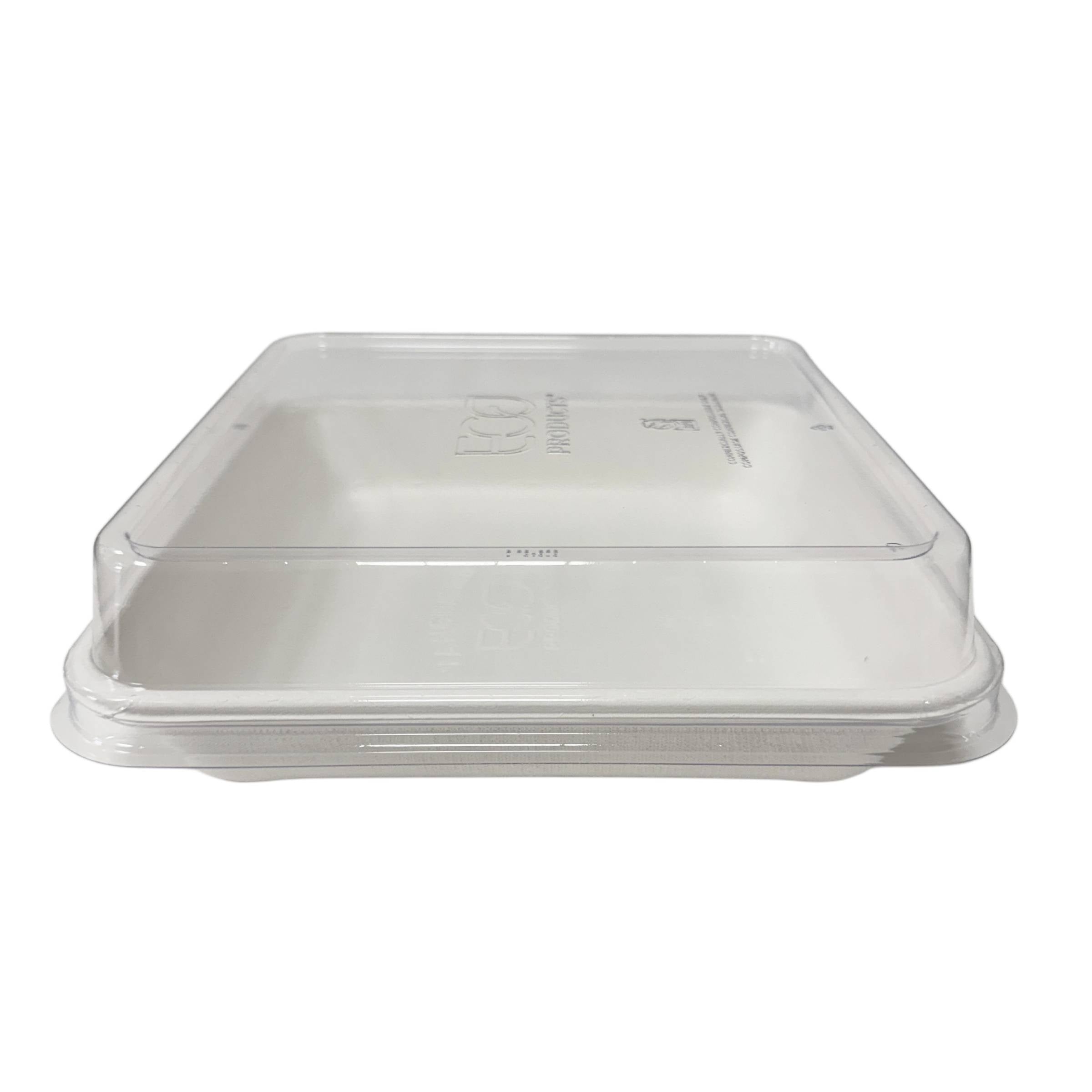 218x218x70mm Sugarcane Container W/ PLA Lid 200pcs