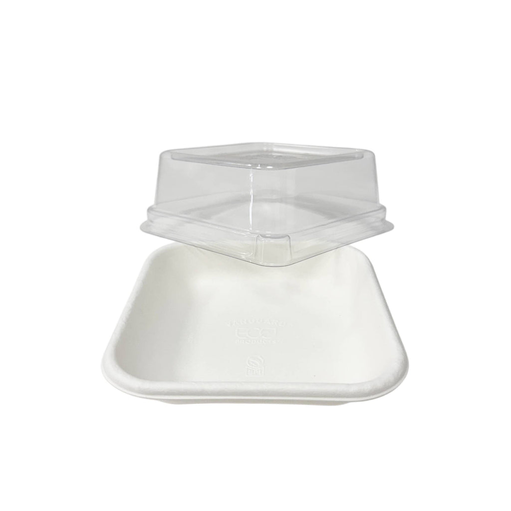 130x130x65mm Sugarcane Container W/ PLA Lid 800pcs