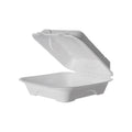 P226S0398 ECO-PRODUCTS 203x203x76mm/8x8x3" White Sugarcane Clamshell 200pcs