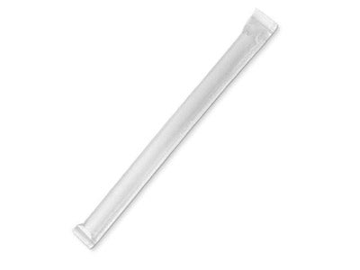 Bubble Tea Paper Straw-Plain White-Individually Wrapped