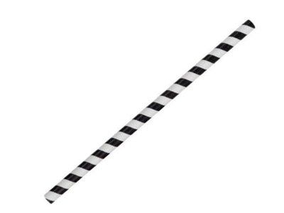 Paper Straw Jumbo-Black Stripe