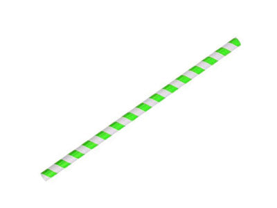Paper Straw Jumbo-Green Stripe