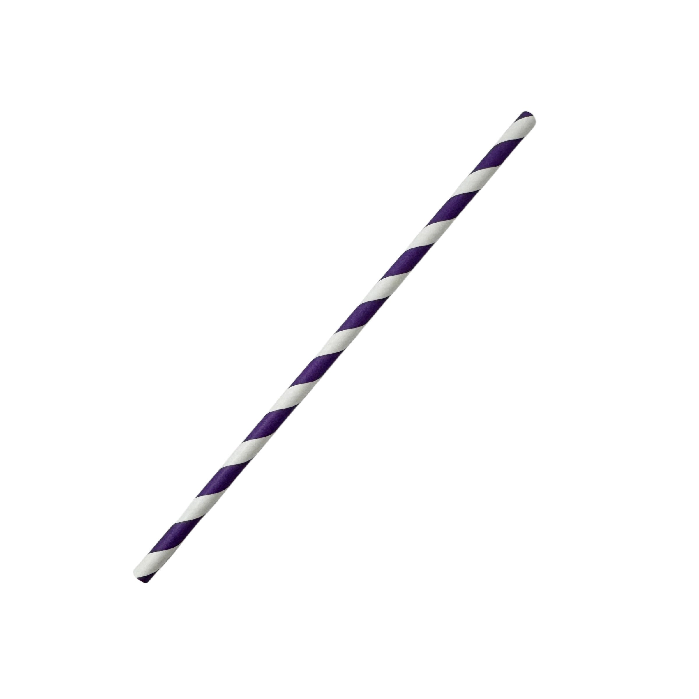 Paper Straw Regular-Purple Stripe