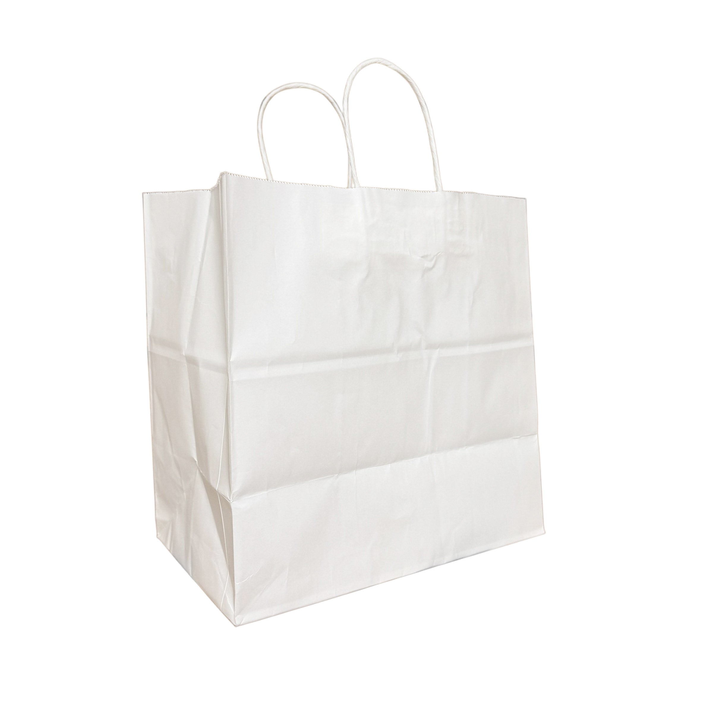 305x305x180mm Twisted Handle White Paper Bag