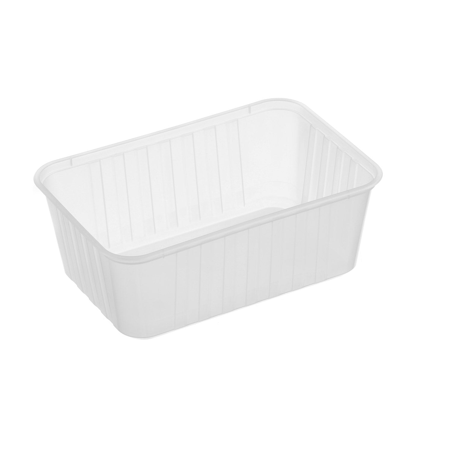 Natural Freezer Grade Genfac 1000ml Ribbed Container