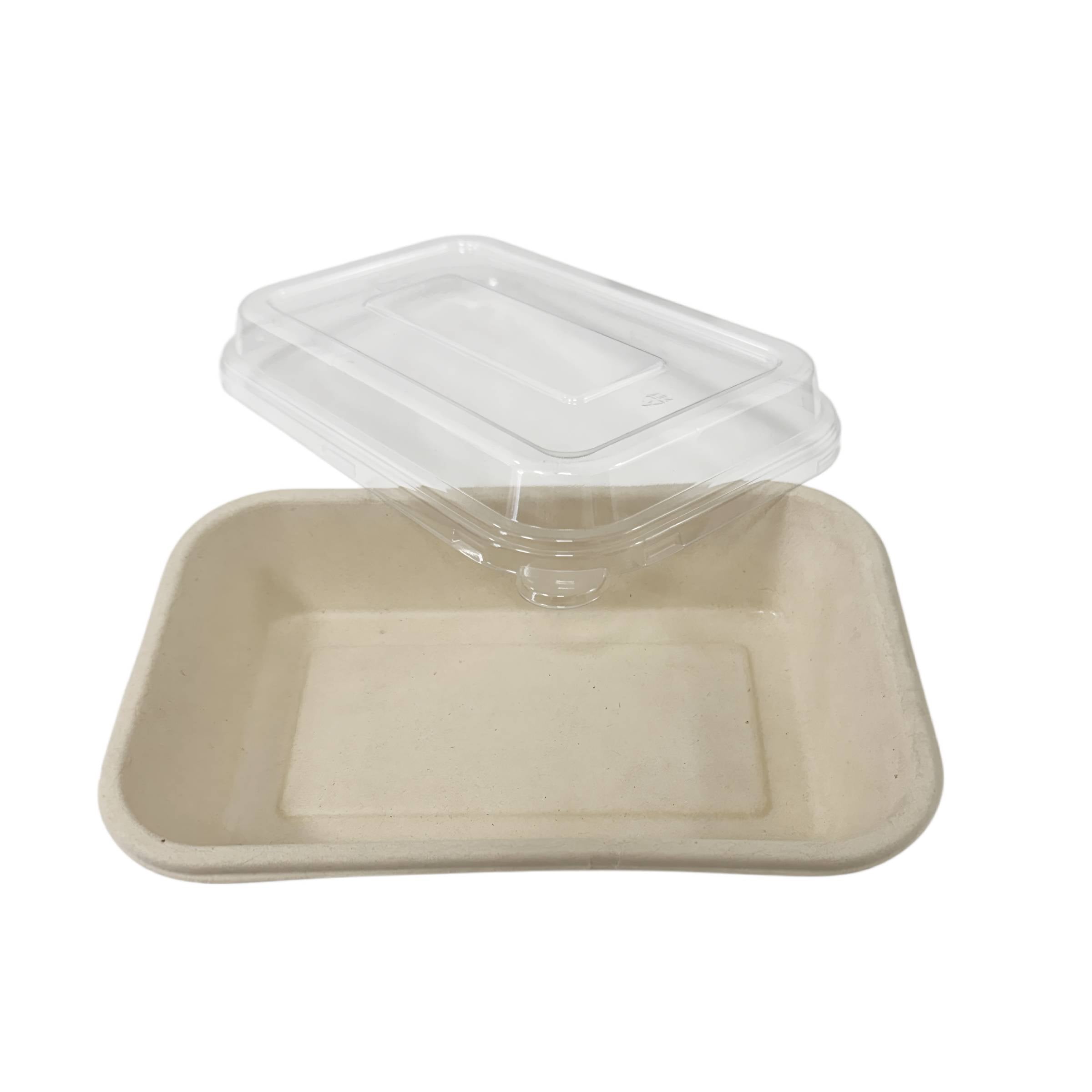 170x95x68mm Sugarcane Container With Raised PET Lid 600 Sets