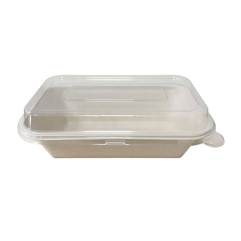 155x82x83mm Sugarcane Container With Raised PET Lid 600 Sets