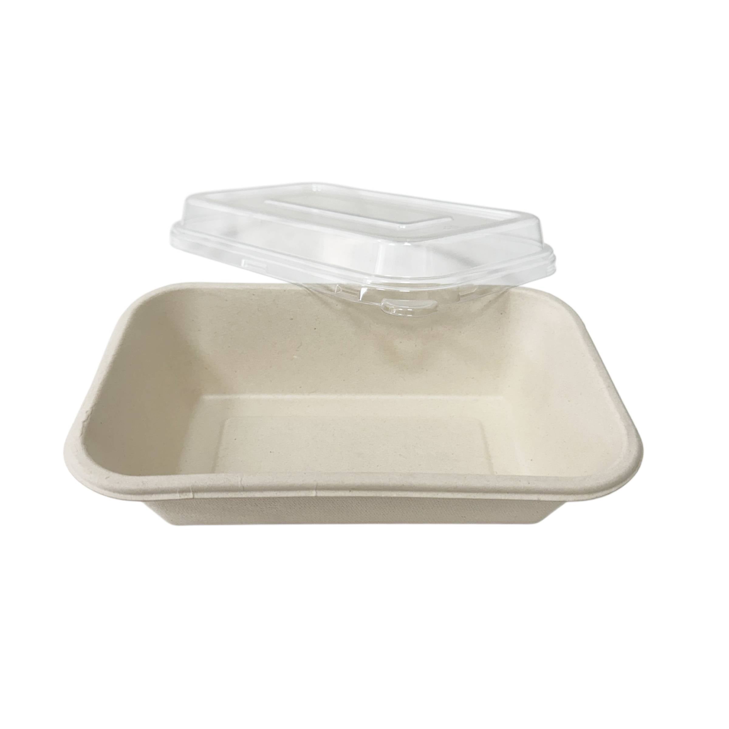 155x82x83mm Sugarcane Container With Raised PET Lid 600 Sets