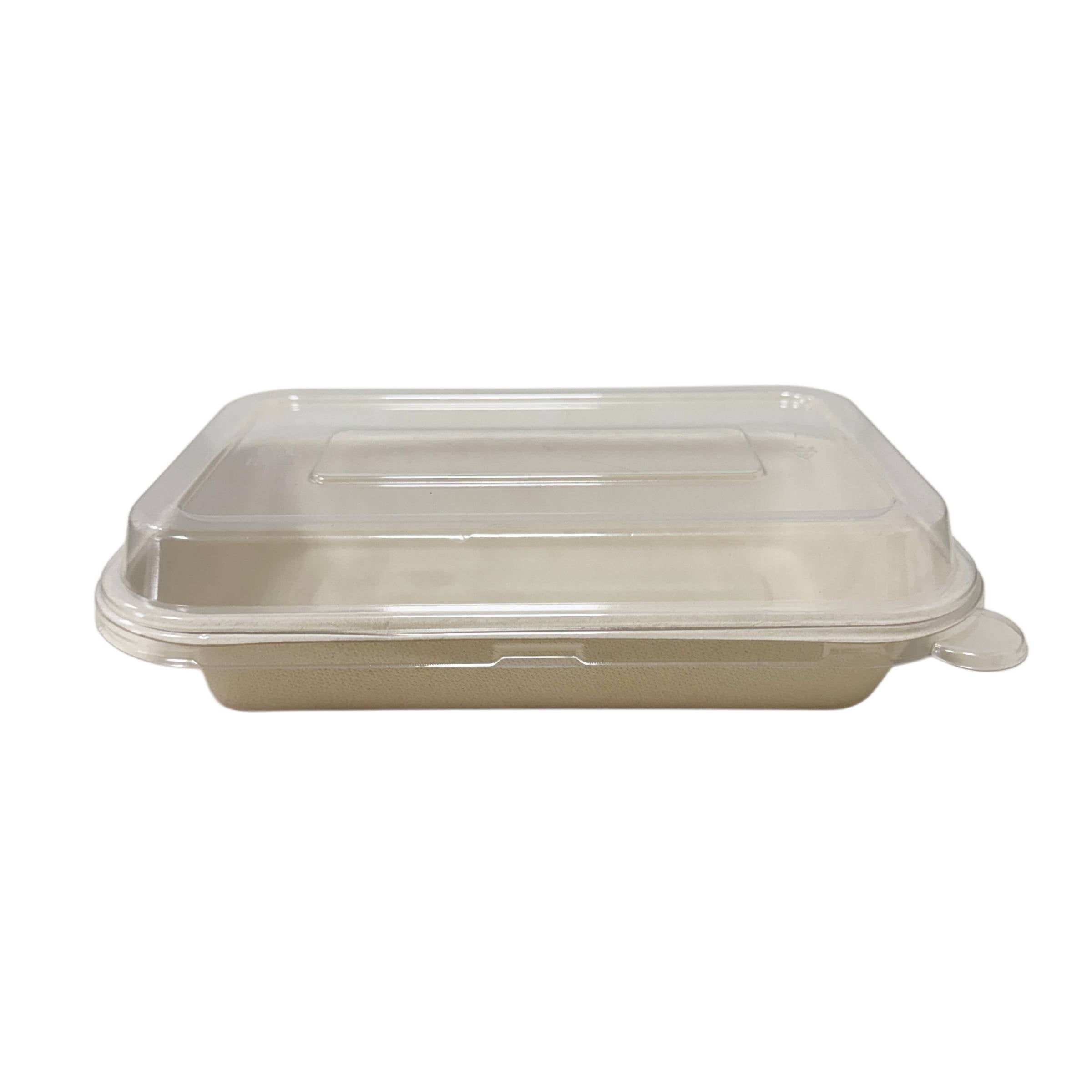 170x95x68mm Sugarcane Container With Raised PET Lid 600 Sets