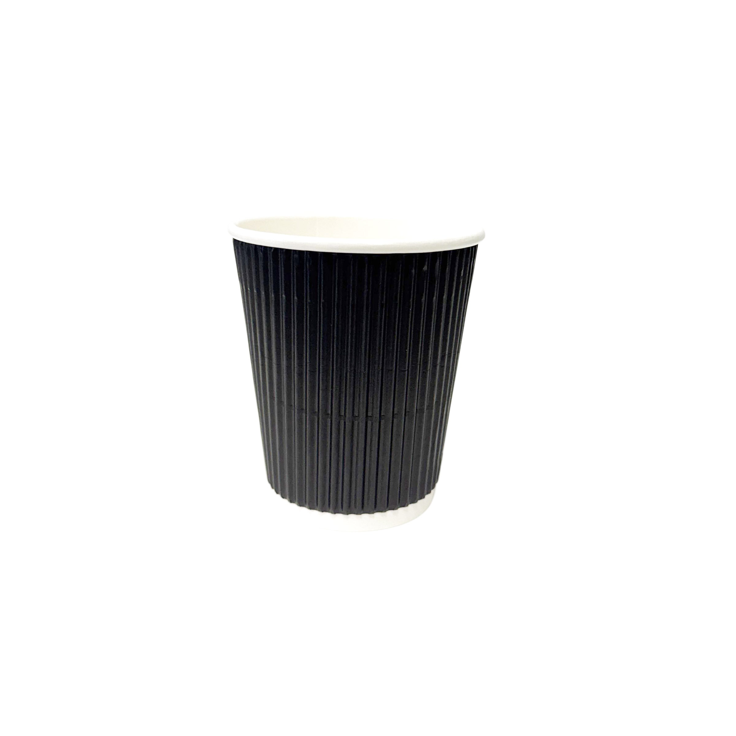 RW08B-ECO 8oz 80mm Ripple Wall Aqueous Truly Eco Cup Black 500pcs