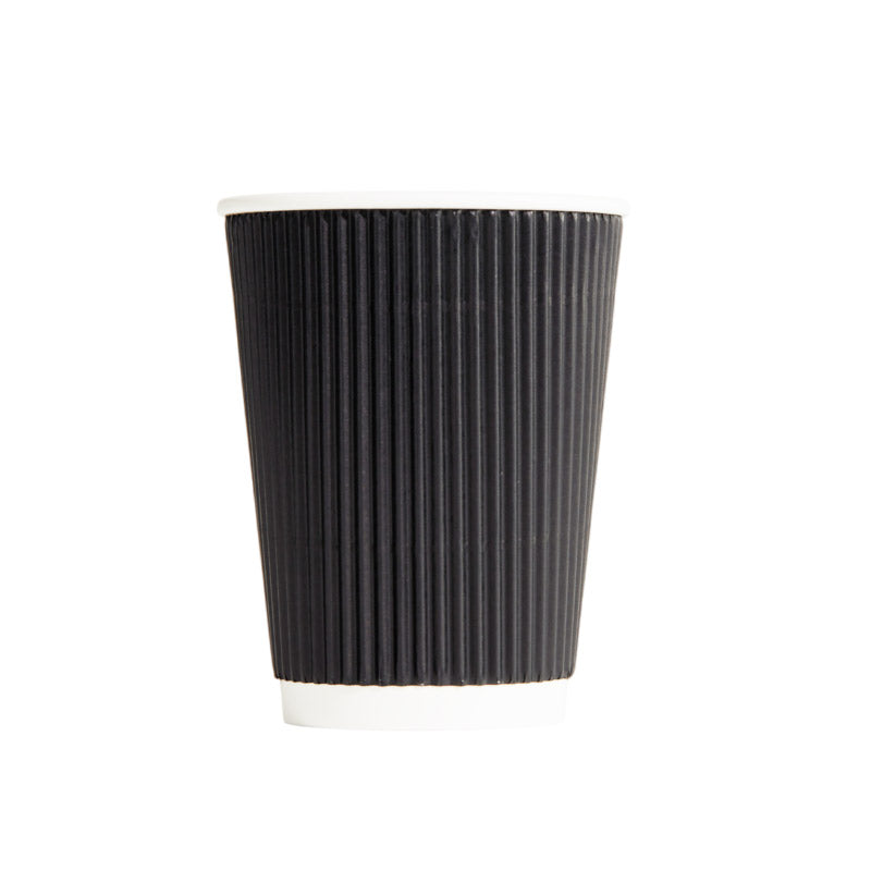 RW12B-ECO 12oz 90mm Ripple Wall Aqueous Truly Eco Cup Black 500pcs