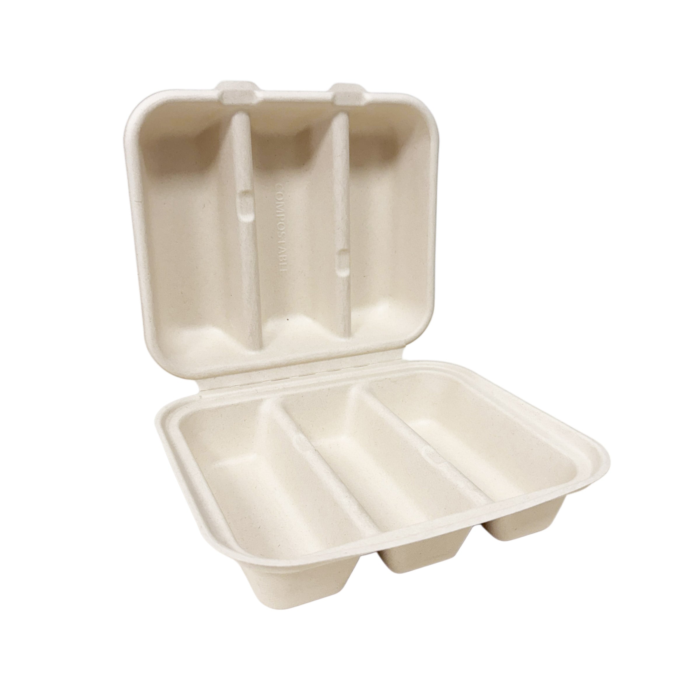 36x21x5.7cm/14x8x2.3" Natural Sugarcane Taco Clamshell 300pcs