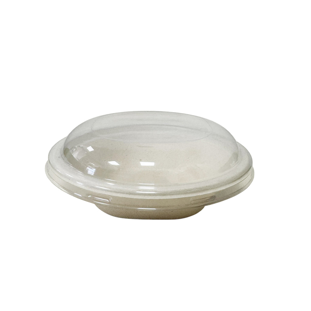 Natural Square Base Sugarcane Bowl W/ Dome Lid 12oz 1000pcs