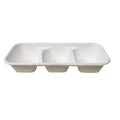 TR3 261x111x46mm 3-Compartment Sugarcane Tray 400pcs