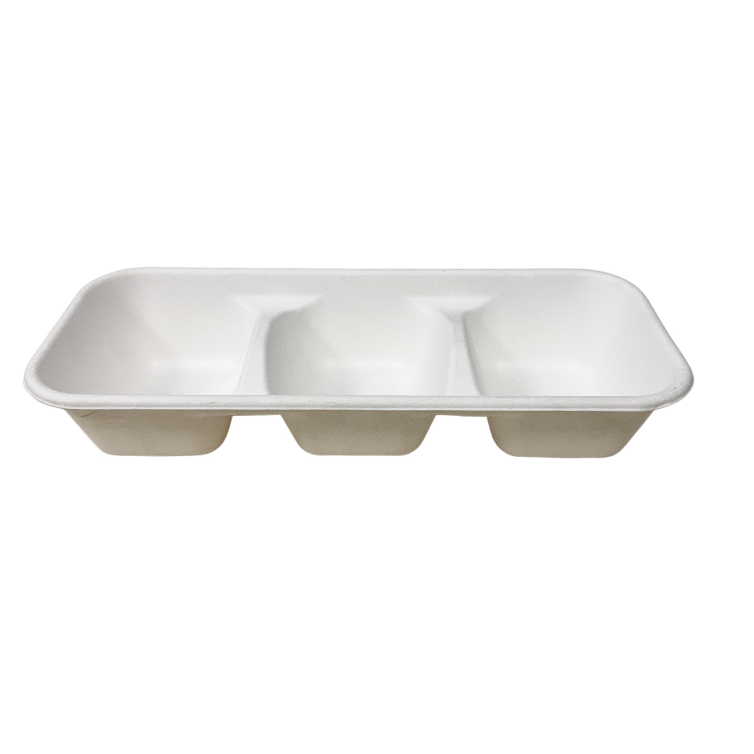 TR3 261x111x46mm 3-Compartment Sugarcane Tray 400pcs