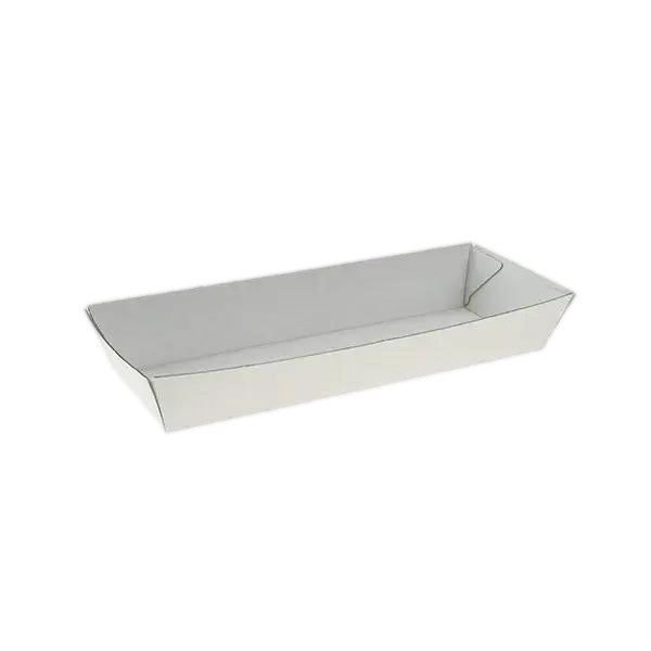 WCT6 White Corrugated Hot Dog Tray 210x70x36mm 600pcs