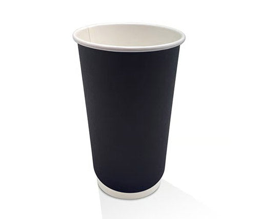 PE Coated Black Double Wall Paper Cup 16oz 90mm
