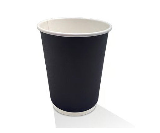 PE Coated Black Double Wall Paper Cup 8oz 80mm