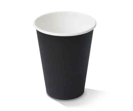 PE Coated Black Single Wall Paper Cup 12oz 90mm
