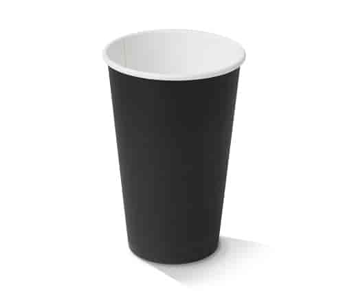 PE Coated Black Single Wall Paper Cup 16oz 90mm