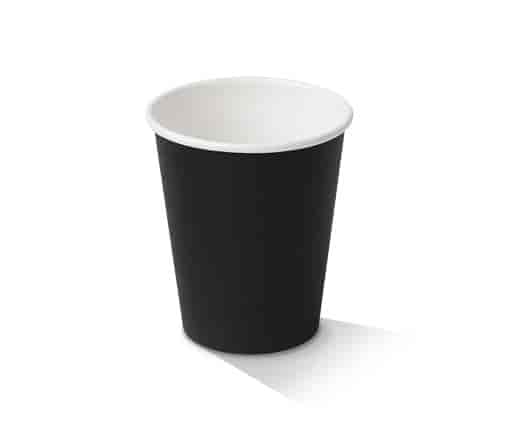 PE Coated Black Single Wall Paper Cup 8oz 80mm