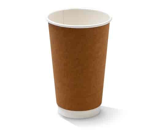PE Coated Kraft PE Double Wall Paper Cup 16oz 90mm