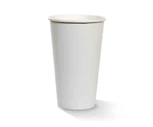 PE Coated White Single Wall Paper Cup 16oz 90mm